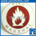 Charming round enamel badges with fire picture for marshal honour